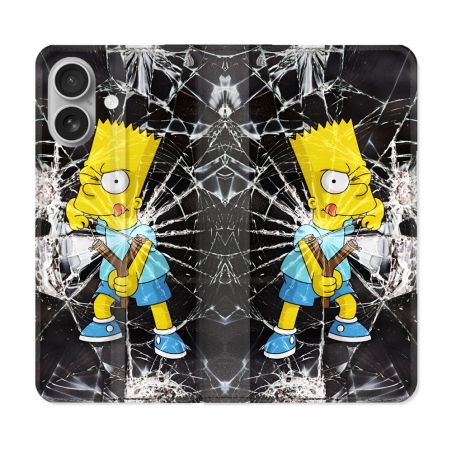 Housse Cuir Portefeuille Pour Samsung Galaxy A06 Simpson Bart