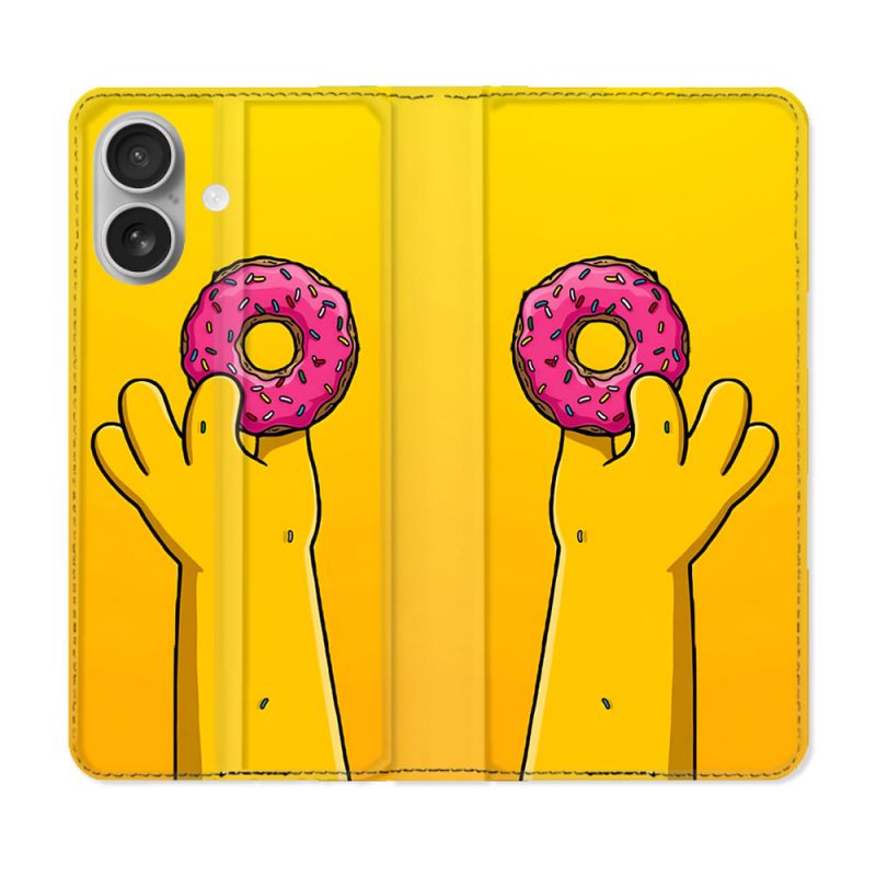 Housse Cuir Portefeuille Pour Samsung Galaxy A06 Simpson Donuts