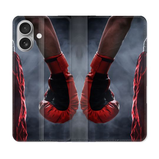 Housse Cuir Portefeuille Pour Samsung Galaxy A06 Sport Boxe Gant Rouge