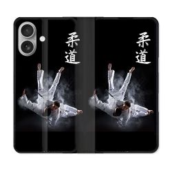 Housse Cuir Portefeuille Pour Samsung Galaxy A06 Sport Judo Noir