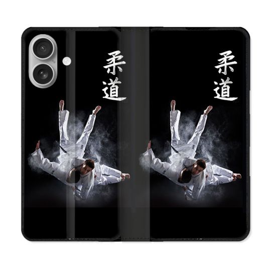 Housse Cuir Portefeuille Pour Samsung Galaxy A06 Sport Judo Noir