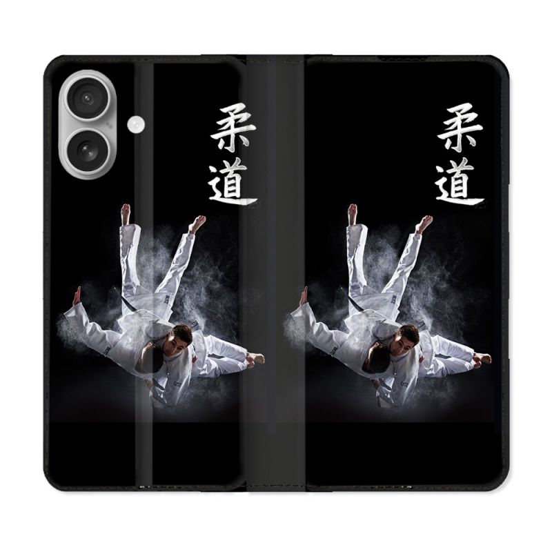 Housse Cuir Portefeuille Pour Samsung Galaxy A06 Sport Judo Noir