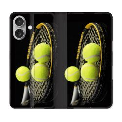 Housse Cuir Portefeuille Pour Samsung Galaxy A06 Sport Tennis Balls