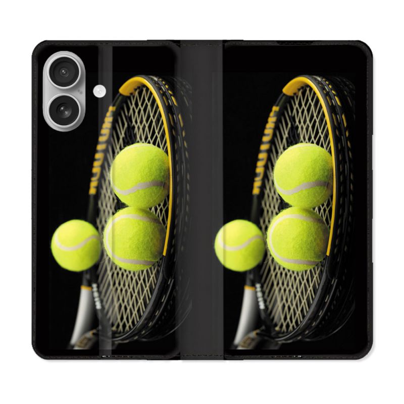 Housse Cuir Portefeuille Pour Samsung Galaxy A06 Sport Tennis Balls
