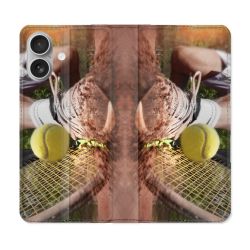 Housse Cuir Portefeuille Pour Samsung Galaxy A06 Sport Tennis Glissade