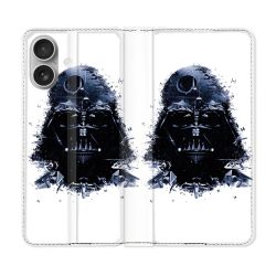 Housse Cuir Portefeuille Pour Samsung Galaxy A06 Star Wars - Dark Vador Blanc