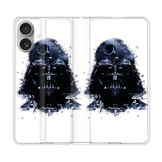 Housse Cuir Portefeuille Pour Samsung Galaxy A06 Star Wars - Dark Vador Blanc