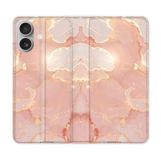 Housse Cuir Portefeuille Pour Samsung Galaxy A06 Texture Marbre Rose