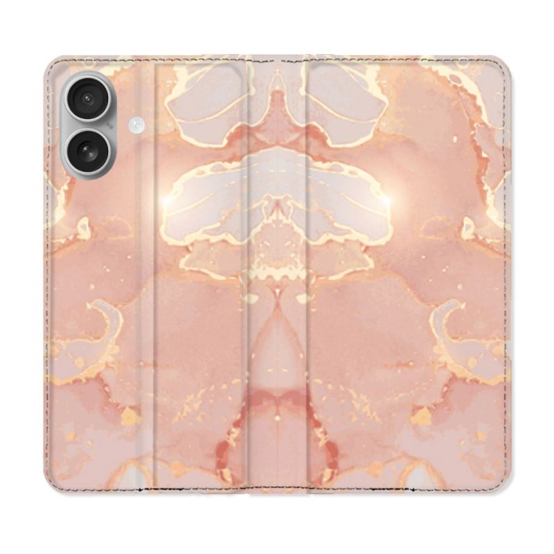 Housse Cuir Portefeuille Pour Samsung Galaxy A06 Texture Marbre Rose