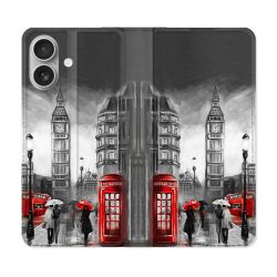Housse Cuir Portefeuille Pour Samsung Galaxy A06 Voyage Angleterre Londres Vintage