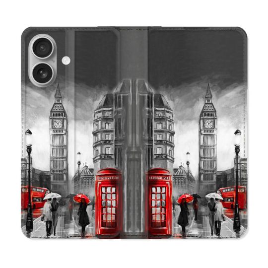 Housse Cuir Portefeuille Pour Samsung Galaxy A06 Voyage Angleterre Londres Vintage