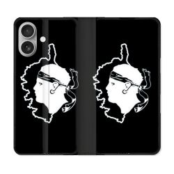 Housse Cuir Portefeuille Pour Samsung Galaxy A06 Voyage Corse Noir