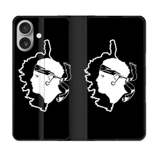 Housse Cuir Portefeuille Pour Samsung Galaxy A06 Voyage Corse Noir