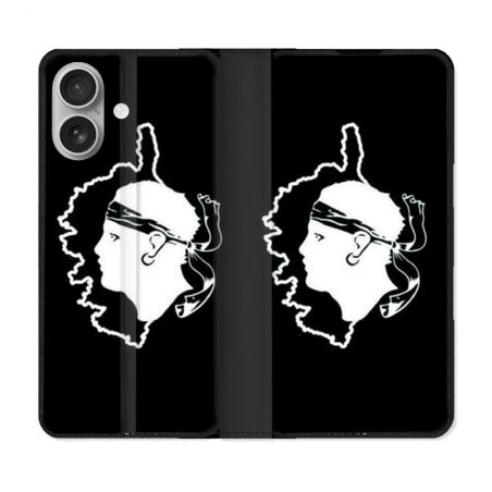 Housse Cuir Portefeuille Pour Samsung Galaxy A06 Voyage Corse Noir