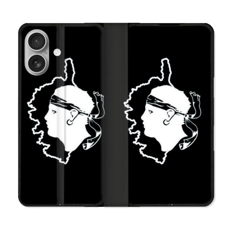 Housse Cuir Portefeuille Pour Samsung Galaxy A06 Voyage Corse Noir