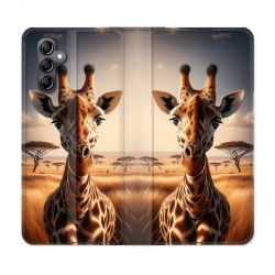 Housse Cuir Portefeuille Pour Samsung Galaxy A16 5G Animal Girafe Savane