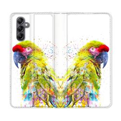 Housse Cuir Portefeuille Pour Samsung Galaxy A16 5G Animal Perroquet Jaune