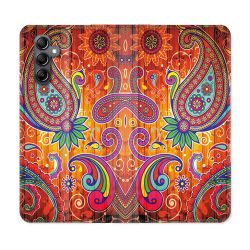 Housse Cuir Portefeuille Pour Samsung Galaxy A16 5G Fleur Psychedelic