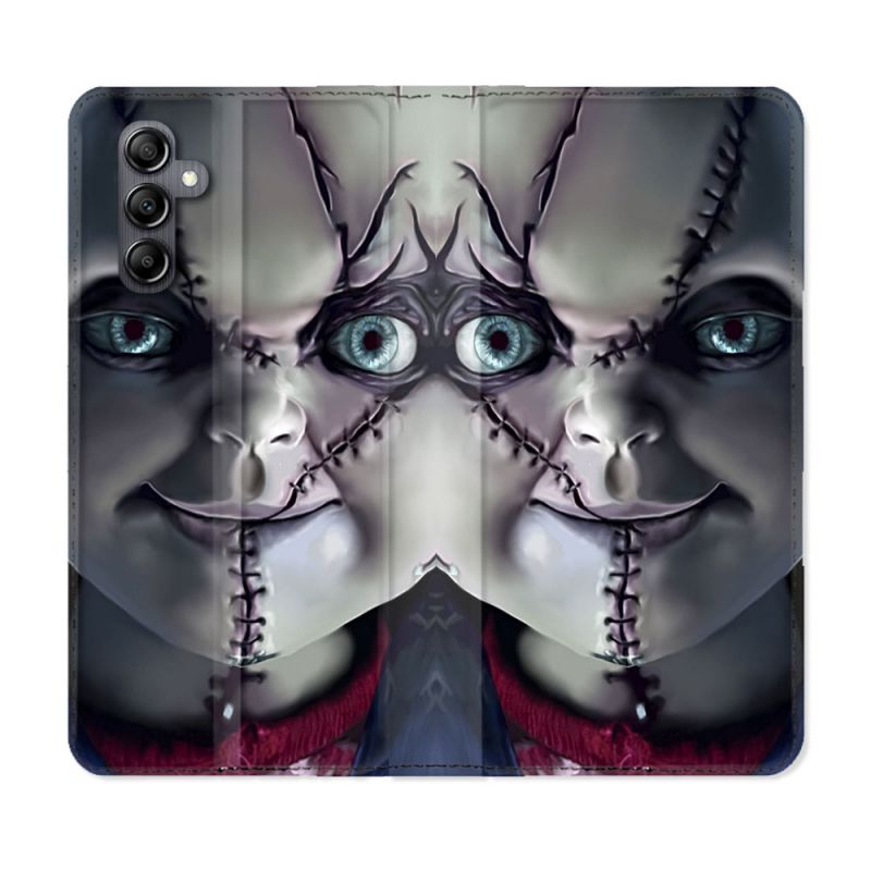 Housse Cuir Portefeuille Pour Samsung Galaxy A16 5G Horreur Chucky Cicatrice