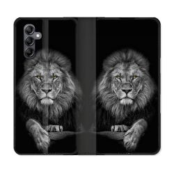 Housse Cuir Portefeuille Pour Samsung Galaxy S24 FE Animal Lion Majestueux