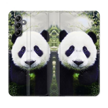 Housse Cuir Portefeuille Pour Samsung Galaxy S24 FE Animal Panda Color