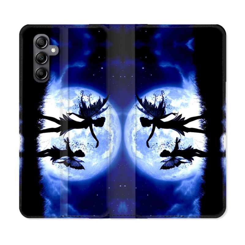 Housse Cuir Portefeuille Pour Samsung Galaxy S24 FE Fantastique Fee Lune