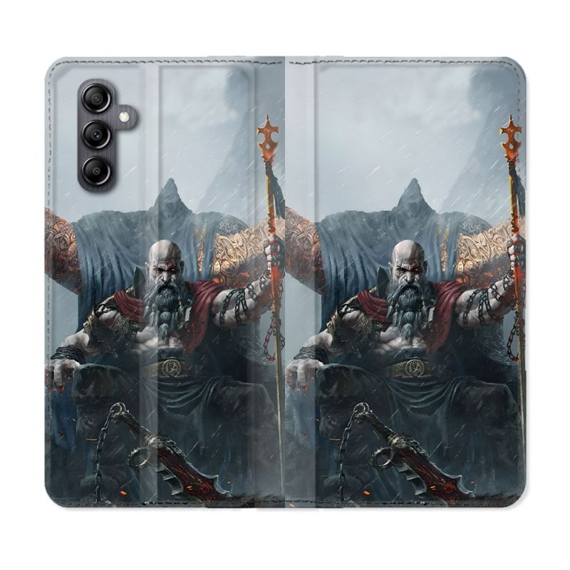 Housse Cuir Portefeuille Pour Samsung Galaxy S24 FE God Of War