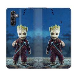 Housse Cuir Portefeuille Pour Samsung Galaxy S24 FE Groot Bleu