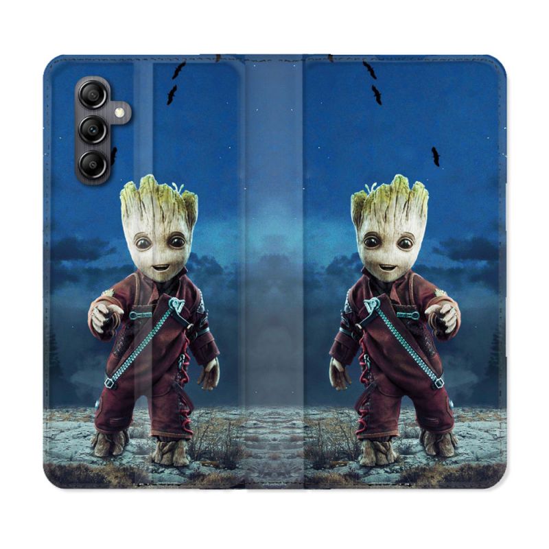 Housse Cuir Portefeuille Pour Samsung Galaxy S24 FE Groot Bleu