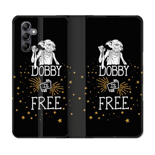 Housse Cuir Portefeuille Pour Samsung Galaxy S24 FE Harry Potter Dobby Free Noir