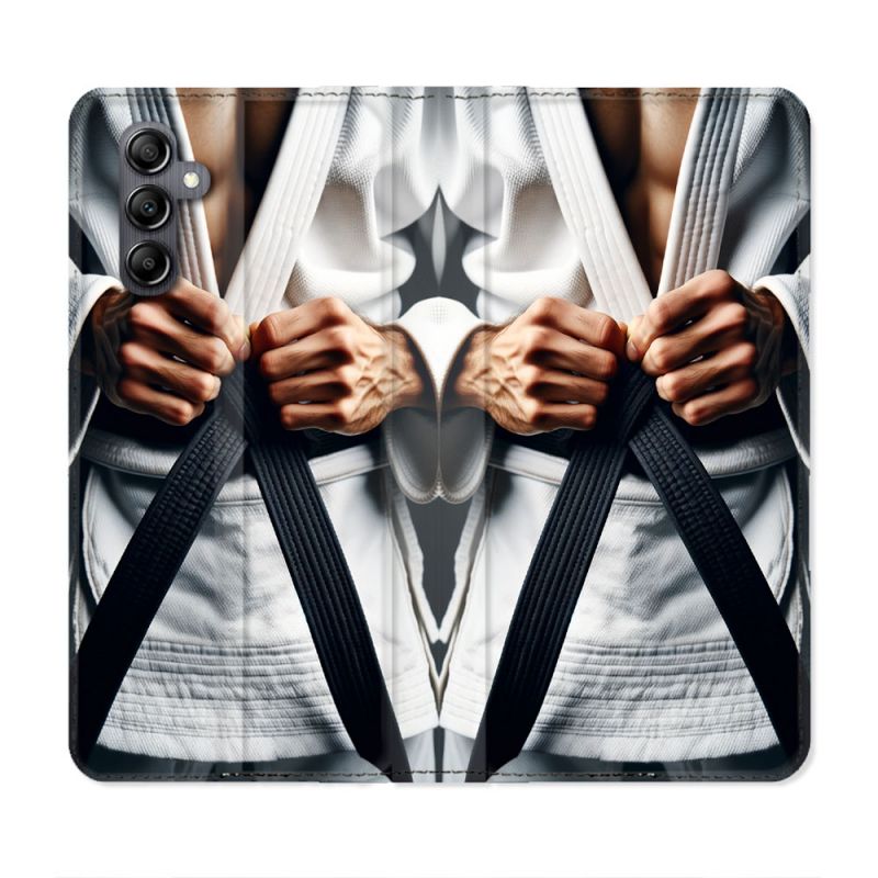 Housse Cuir Portefeuille Pour Samsung Galaxy S24 FE Kimono Ceinture