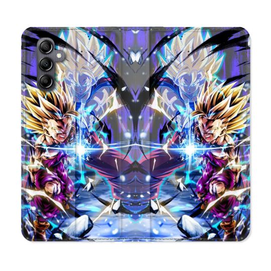Housse Cuir Portefeuille Pour Samsung Galaxy S24 FE Manga Dragon Ball Sangohan Duo
