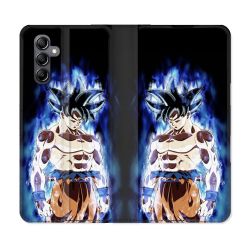 Housse Cuir Portefeuille Pour Samsung Galaxy S24 FE Manga Dragon Ball Sangoku Noir