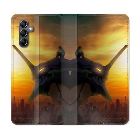 Housse Cuir Portefeuille Pour Samsung Galaxy S24 FE Manga Evangelion