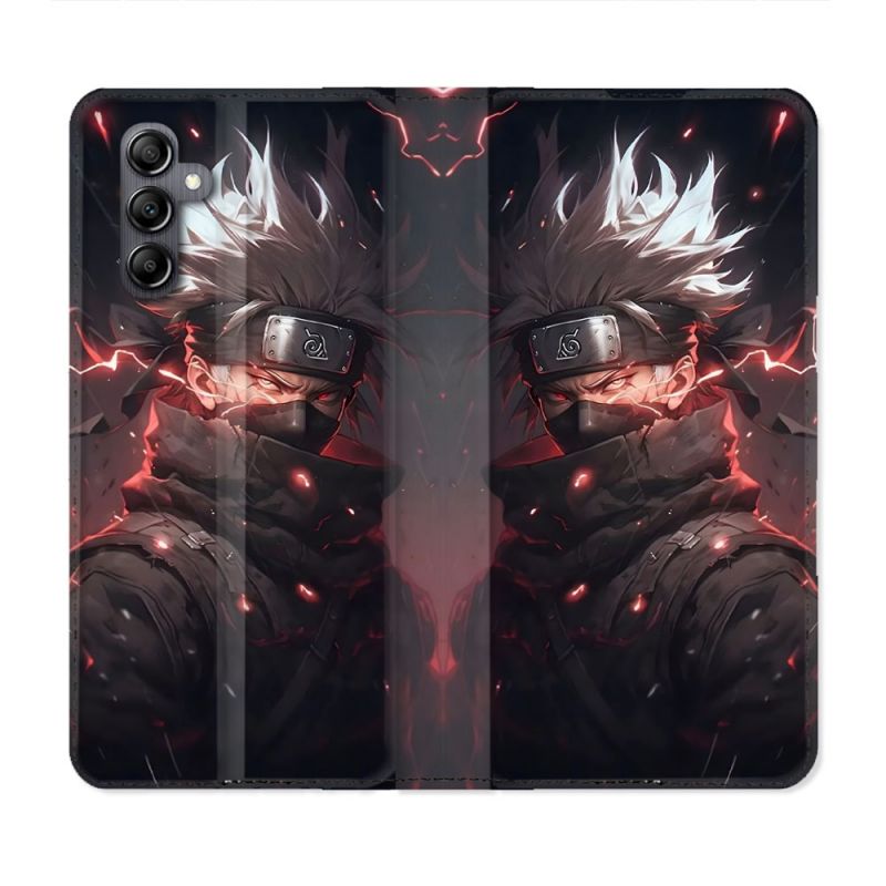Housse Cuir Portefeuille Pour Samsung Galaxy S24 FE Manga Naruto Kakashi Dark
