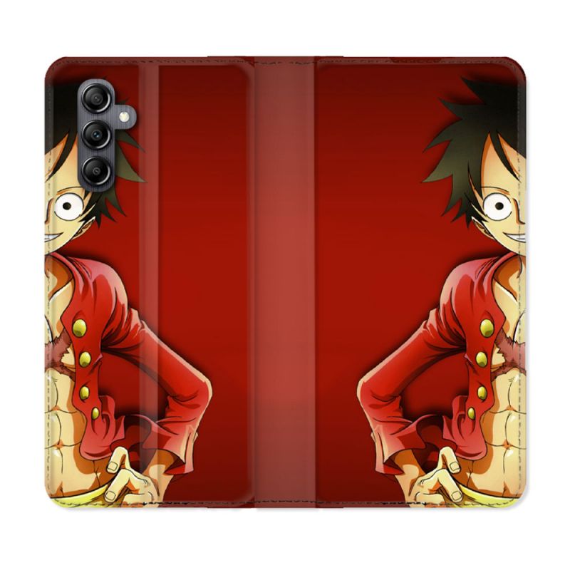 Housse Cuir Portefeuille Pour Samsung Galaxy S24 FE Manga One Piece Luffy
