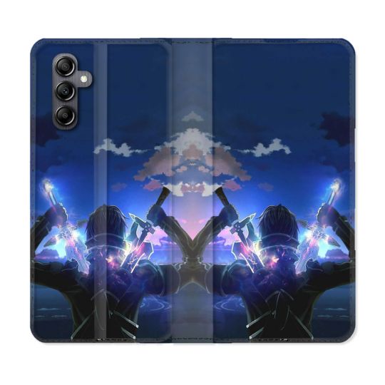 Housse Cuir Portefeuille Pour Samsung Galaxy S24 FE Manga SAO sword Art Online Epee