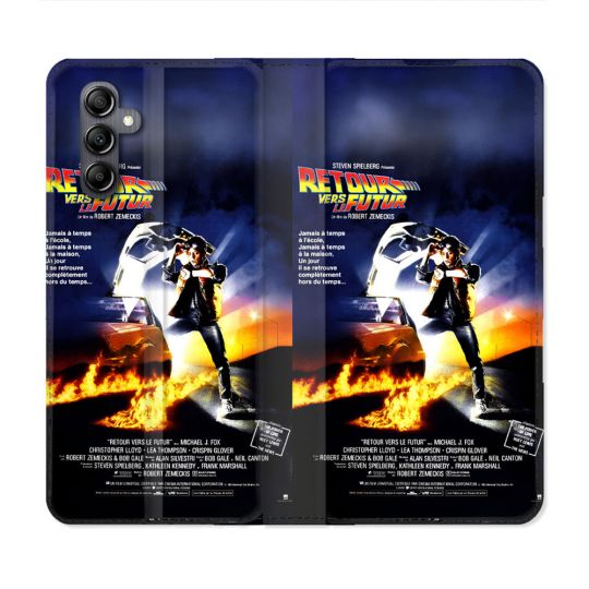 Housse Cuir Portefeuille Pour Samsung Galaxy S24 FE Retour Vers Le Futur Affiche