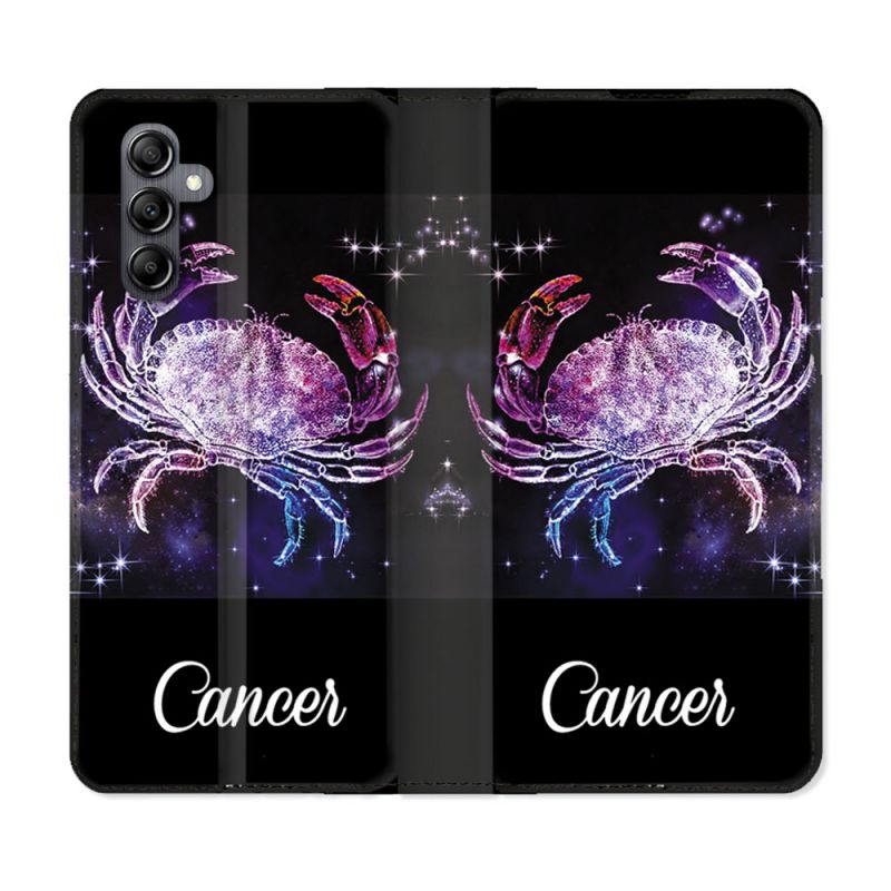 Housse Cuir Portefeuille Pour Samsung Galaxy S24 FE Signe Zodiaque 2 Cancer