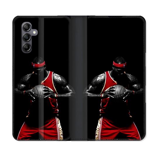 Housse Cuir Portefeuille Pour Samsung Galaxy S24 FE Sport Basketeur