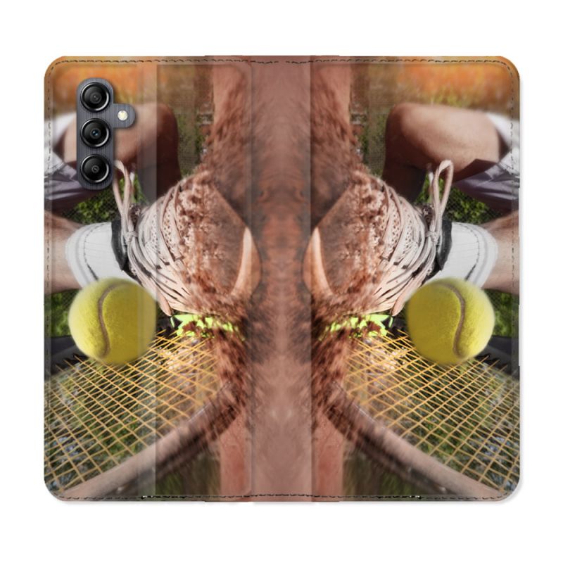 Housse Cuir Portefeuille Pour Samsung Galaxy S24 FE Sport Tennis Glissade