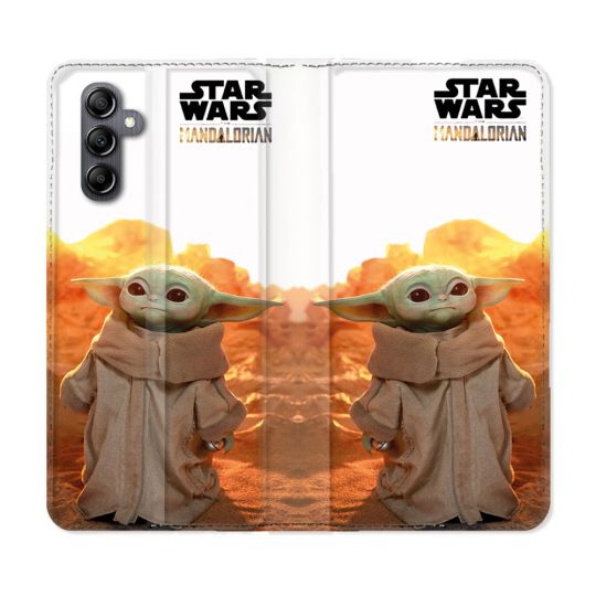 Housse Cuir Portefeuille Pour Samsung Galaxy S24 FE Star Wars - Yoda bebe soleil