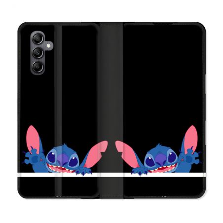 Housse Cuir Portefeuille Pour Samsung Galaxy S24 FE Stitch Noir