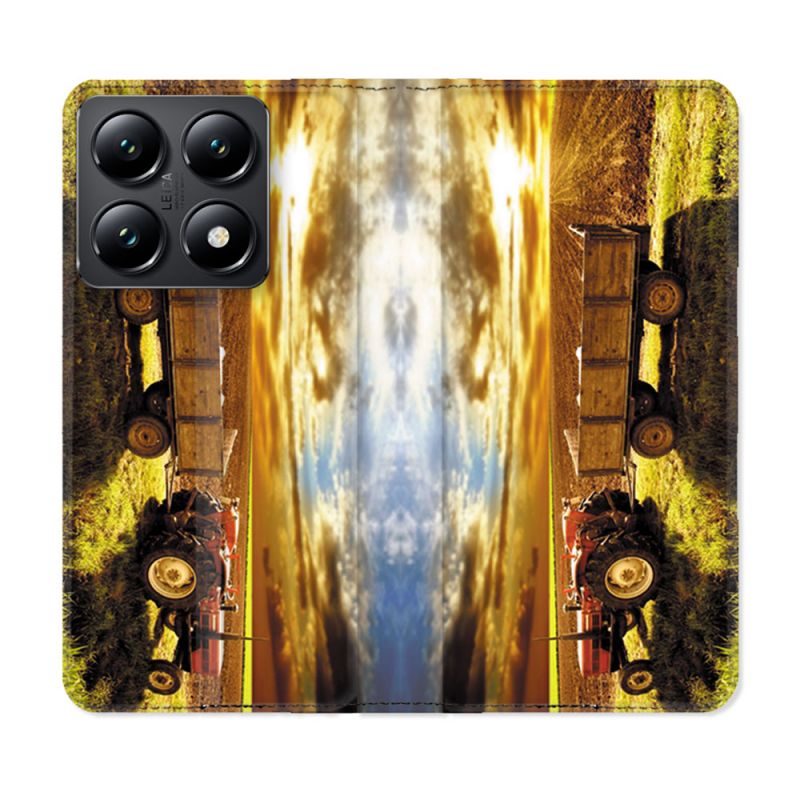 Housse Cuir Portefeuille Pour Xiaomi 14T Agriculture Tracteur Color
