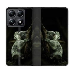 Housse Cuir Portefeuille Pour Xiaomi 14T Animal Koala Noir