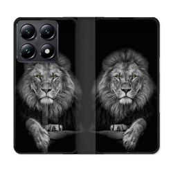 Housse Cuir Portefeuille Pour Xiaomi 14T Animal Lion Majestueux