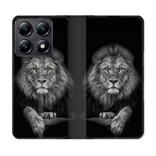 Housse Cuir Portefeuille Pour Xiaomi 14T Animal Lion Majestueux