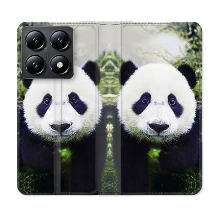Housse Cuir Portefeuille Pour Xiaomi 14T Animal Panda Color