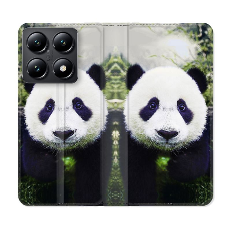 Housse Cuir Portefeuille Pour Xiaomi 14T Animal Panda Color