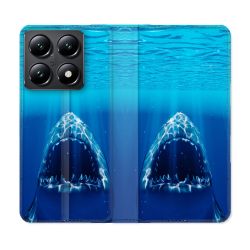 Housse Cuir Portefeuille Pour Xiaomi 14T Animal Requin Dent